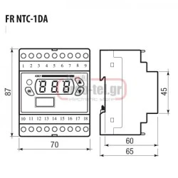 Ψηφιακό όργανο απόψυξης ράγας VEMER FR-NTC-1DA για θερμοστοιχείο NTC1000 4 MODULE