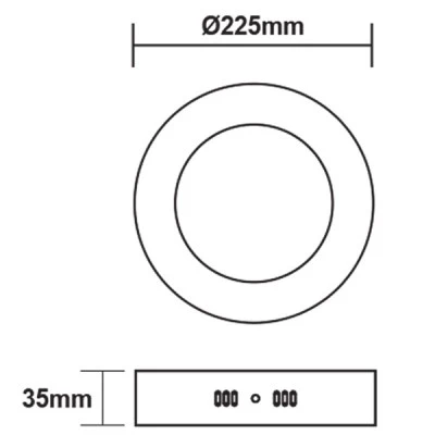 Led panel νίκελ ματ στρογγυλό επίτοιχο 18W 6500k ψυχρό φως δέσμης 120° 230V 1510lm 30000h