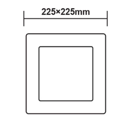 Led panel λευκό τετράγωνο επίτοιχο 18W 230V 4000k ενδιάμεσο λευκό φως δέσμης 120° 1460lm 30000h