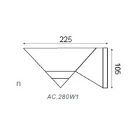 Βάση απλίκας 225x105mm με ντουί Ε27 για φωτιστικά μπάλες με διάμετρο Ø15cm & Ø20cm