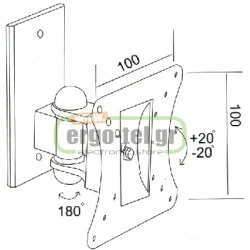 Βάση κινητή μαύρη για LCD τηλεόραση έως 22 ιντσών & μέγιστο βάρος 20kg