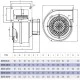 Βεντιλατέρ τύπου σαλίγκαρος Bahcivan BDRAS 120-60 84W 2450rpm 275m³/h για ενεργειακά τζάκια