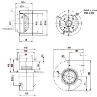Βεντιλατέρ τύπου σαλίγκαρος BRΟ9Ε-2M/140 160W  350m³/h 390PA για ενεργειακά τζάκια