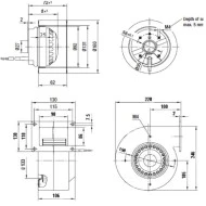 Βεντιλατέρ τύπου σαλίγκαρος BRΟ9Ε-2M/160 250W 600m³/h για ενεργειακά τζάκια Βεντιλατέρ τύπου σαλίγκαρος BRΟ9Ε-2M/160 250W 600m³/h για ενεργειακά τζάκια