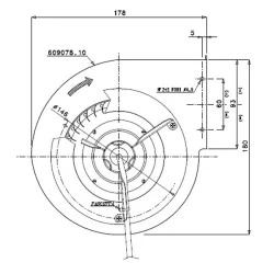 Βεντιλατέρ τύπου σαλίγκαρος XE401617 75W 1430rpm 500m³/h 230V για ενεργειακά τζάκια