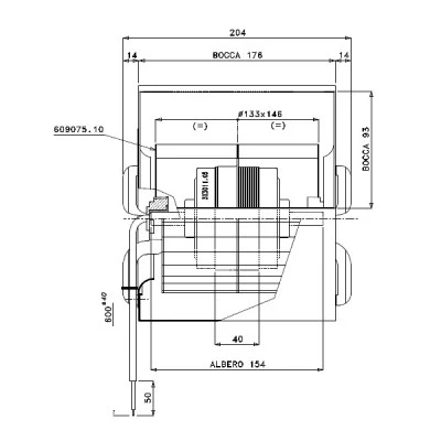 Βεντιλατέρ τύπου σαλίγκαρος XE401617 75W 1430rpm 500m³/h 230V για ενεργειακά τζάκια Βεντιλατέρ τύπου σαλίγκαρος XE401617 75W 1430rpm 500m³/h 230V για ενεργειακά τζάκια