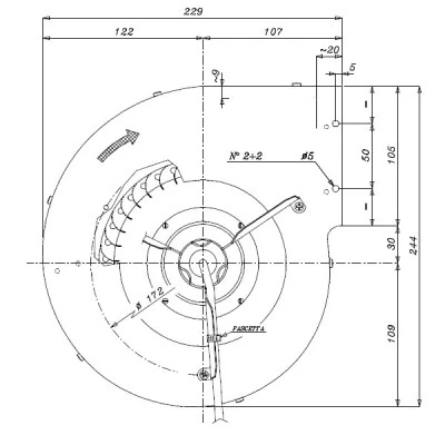 Βεντιλατέρ τύπου σαλίγκαρος XE402677 124W 1450rpm 1000m³/h 230V για ενεργειακά τζάκια Βεντιλατέρ τύπου σαλίγκαρος XE402677 124W 1450rpm 1000m³/h 230V για ενεργειακά τζάκια
