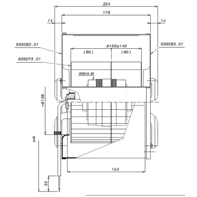 Βεντιλατέρ τύπου σαλίγκαρος XE402677 124W 1450rpm 1000m³/h 230V για ενεργειακά τζάκια Βεντιλατέρ τύπου σαλίγκαρος XE402677 124W 1450rpm 1000m³/h 230V για ενεργειακά τζάκια