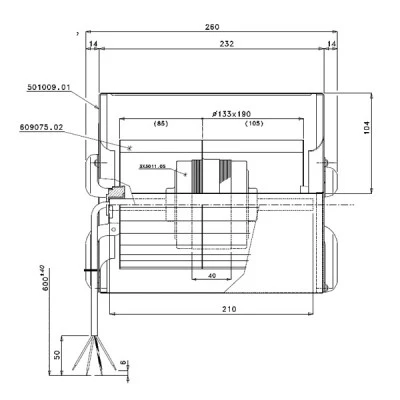 Βεντιλατέρ τύπου σαλίγκαρος XE402712 70W 1395rpm 700m³/h 230V για ενεργειακά τζάκια