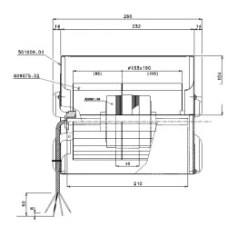 Βεντιλατέρ τύπου σαλίγκαρος XE200225 115W 2468rpm 800m³/h 230V πολύστροφο τζάκια