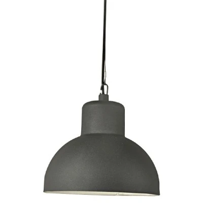 Κρεμαστό μαύρο φωτιστικό BERO 1xE27 LED με οπάλ PC κάλυμμα εξωτερικού χώρου IP44