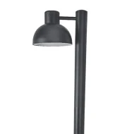 Φωτιστικό κολωνάκι μαύρο BERO 1xE27 LED με οπάλ PC κάλυμμα εξωτερικού χώρου IP44