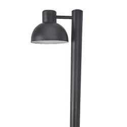 Φωτιστικό κολωνάκι μαύρο BERO 1xE27 LED με οπάλ PC κάλυμμα εξωτερικού χώρου IP44