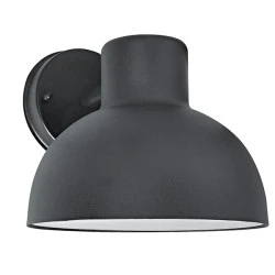 Επίτοιχο μαύρο φωτιστικό BERO LED 1XE27 με οπάλ PC κάλυμμα εξωτερικού χώρου IP44