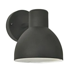 Μαύρο επίτοιχο φωτιστικό BERO MINI 1xE27 LED με κάλυμμα οπάλ PC IP44 εξωτερικού χώρου