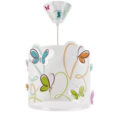 Παιδικό φωτιστικό οροφής Butterfly με διάχυτη φωτός & κιτ ανάρτησης με διακοσμημένη ροζέτα
