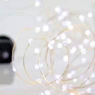 100 mini led χριστουγεννιάτικα ψυχρό φως με 8 προγράμματα μετασχηματιστή & χάλκινο ασημί καλώδιο