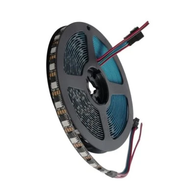 Ταινία LED ψηφιακή pixel DIGIPRO 14.4W/m μαύρη 864lm/m 120° DC 12V IP20 60xSMD5050 Chip/m 60xPixel/m πολύχρωμο φως RGB Dimmable Μ500xΠ1xΥ0.2cm σε ρολό 5 μέτρων