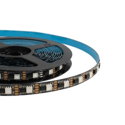 Ταινία LED ψηφιακή pixel DIGIPRO 14.4W/m μαύρη 864lm/m 120° DC 12V IP20 60xSMD5050 Chip/m 60xPixel/m πολύχρωμο φως RGB Dimmable Μ500xΠ1xΥ0.2cm σε ρολό 5 μέτρων