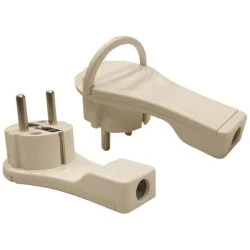 Φις σούκο αρσενικό SLIM πλαγείας λευκό 16Α 220-240V IP20