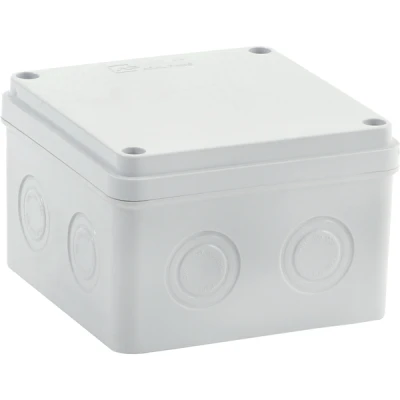 Μπουάτ εξωτερικό 100x100x50mm με βίδες IP65 λευκό
