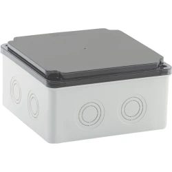 Μπουάτ εξωτερικό 150x150x80 mm με βίδες IP65 φιμέ