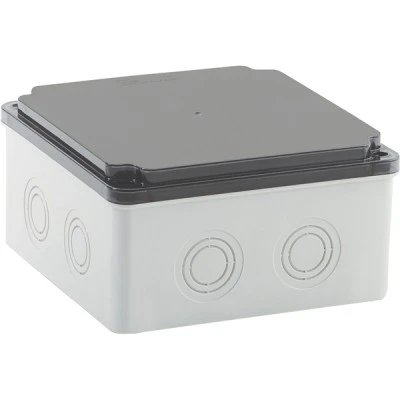 Μπουάτ εξωτερικό 150x150x80 mm με βίδες IP65 φιμέ