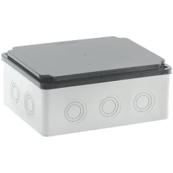 Μπουάτ εξωτερικού ABS 190x150x80mm IP65 IK10 με βίδες, φιμέ κάλυμμα