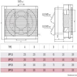 Εξαεριστήρας τζαμιού-τοίχου Bahcivan BPP-25 35W 1250rpm 735m³/h 43dB αμφίδρομης ροής αέρα