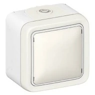 Διακόπτης LEGRAND σειρά Plexo IP55 Αλέ - Ρετούρ πλήρης επίτοιχης τοποθέτησης σε λευκό χρωμα