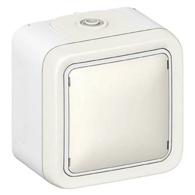 Διακόπτης LEGRAND σειρά Plexo IP55 Αλέ - Ρετούρ πλήρης επίτοιχης τοποθέτησης σε λευκό χρωμα