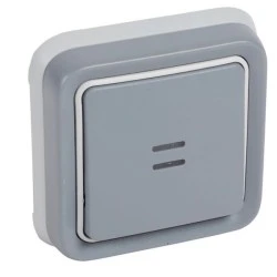 Μπουτόν φωτεινό LEGRAND σειρά Plexo IP55 πλήρες χωνευτής τοποθέτησης  με νύχια σε γκρι χρώμα