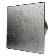 Εξαεριστήρας μπάνιου Φ100mm 18W 169m³/h με γυάλινη επίπεδη πρόσοψη INOX με εφέ wet 32dB MM-P