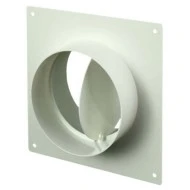 Στρογγυλή πλαστική πλάκα τοίχου Europlast  Ø125mm για αγωγό εξαερισμού σε λευκό χρώμα