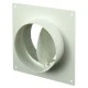 Στρογγυλή πλαστική πλάκα τοίχου Europlast  Ø125mm για αγωγό εξαερισμού σε λευκό χρώμα