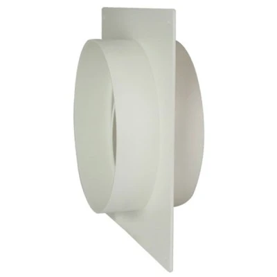 Στρογγυλή πλαστική πλάκα τοίχου Europlast  Ø125mm για αγωγό εξαερισμού σε λευκό χρώμα