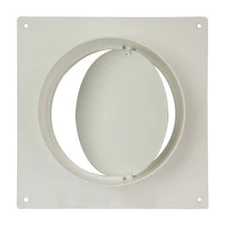 Στρογγυλή πλαστική πλάκα τοίχου Europlast  Ø125mm για αγωγό εξαερισμού σε λευκό χρώμα