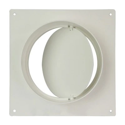 Στρογγυλή πλαστική πλάκα τοίχου Europlast  Ø125mm για αγωγό εξαερισμού σε λευκό χρώμα
