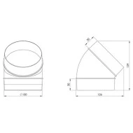 Στρόγγυλο ενωτικό πλαστικό διαμέτρου Ø100mm 45° για σύστημα εξαερισμού αεραγωγών