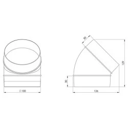 Στρόγγυλο ενωτικό πλαστικό διαμέτρου Ø100mm 45° για σύστημα εξαερισμού αεραγωγών