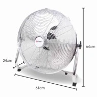 Ανεμιστήρας LAFET 110W Φ45 μεταλλικός επιδαπέδιος DFC-F18 με 3 φτερωτές αλουμινίου & χερούλι για εύκολη μεταφορά
