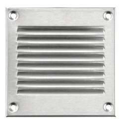 Περσίδα εξαερισμού inox μεταλλική τετράγωνή 100x100mm Europlast MR1010i με πλέγμα προστασίας