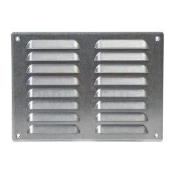 Γρίλια - περσίδα εξαερισμού MR1419P 140x190mm γκρι μεταλλική ορθογώνια με πλέγμα προστασίας Γρίλια - περσίδα εξαερισμού MR1419P 140x190mm γκρι μεταλλική ορθογώνια με πλέγμα προστασίας