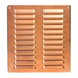Περσίδα εξαερισμού χάλκινη ορθογώνια 260x280mm Europlast MR2628CU με πλέγμα προστασίας