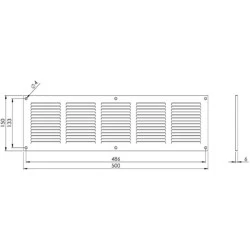 Περσίδα εξαερισμού μαύρη μεταλλική 500x150mm Europlast MR5015M με πλέγμα προστασίας