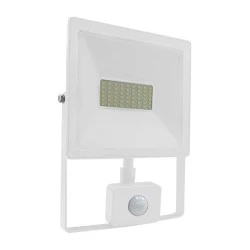 Προβολέας led slim 50W λευκός με ανιχνευτή κίνησης 6000k ψυχρό λευκό φως 230V 4500Lm IP66