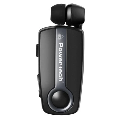 Bluetooth ακουστικό hands free POWERTECH earphone με κλιπ  PT-998 BT V5.1 με δόνηση & δυνατότητα σύνδεσης 2 συσκευών