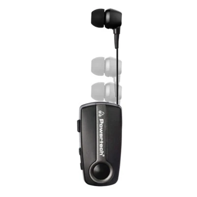 Bluetooth ακουστικό hands free POWERTECH earphone με κλιπ  PT-998 BT V5.1 με δόνηση & δυνατότητα σύνδεσης 2 συσκευών