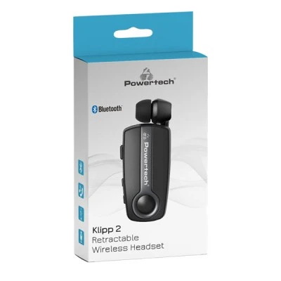 Bluetooth ακουστικό hands free POWERTECH earphone με κλιπ  PT-998 BT V5.1 με δόνηση & δυνατότητα σύνδεσης 2 συσκευών