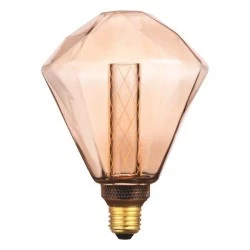 Λάμπα Led Ε27 διαμάντι G125 3,5W 2000K θερμό λευκό φως 220-240V ντιμαριζόμενη με χρυσό κάλυμμα
